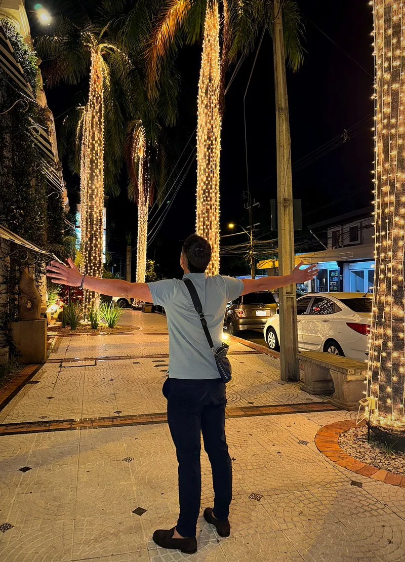 Roger, founder of Start In Paraguay, in Asuncion at night